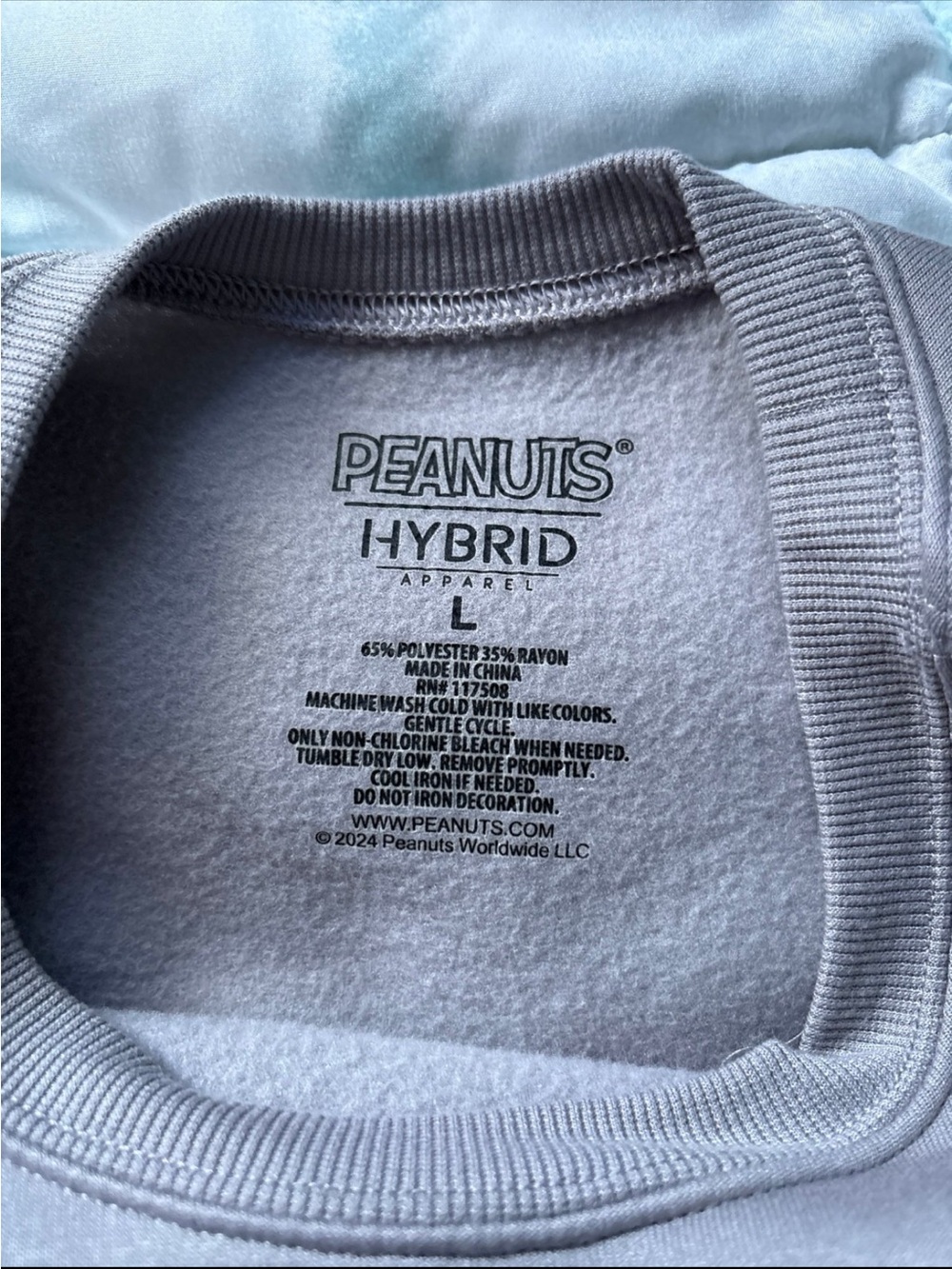 Peanuts Hybrid Crewneck Sweatshirt - Light Gray - Picture 2 of 3